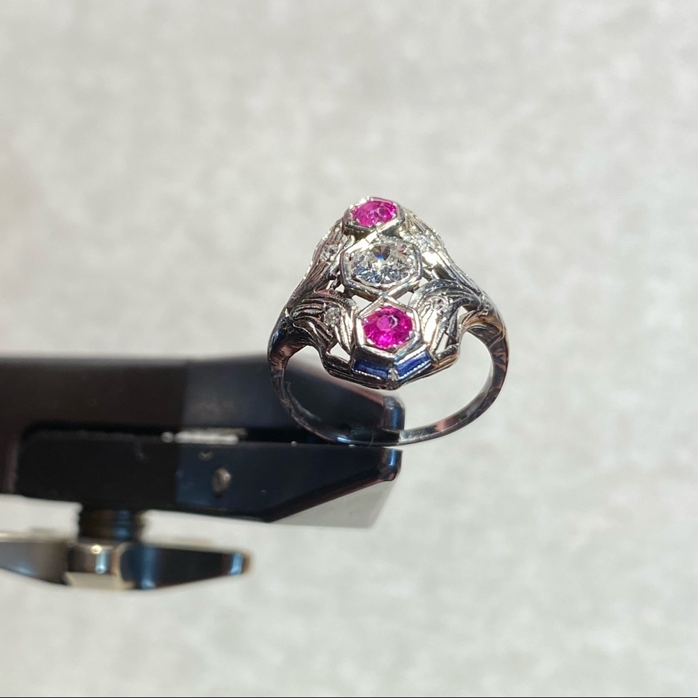 18k DIAMOND RUBY RING 6 - Picture 14 of 15